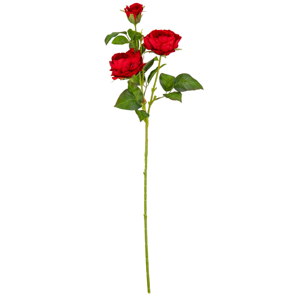 70cm Rose Spray x 3 Red image 0
