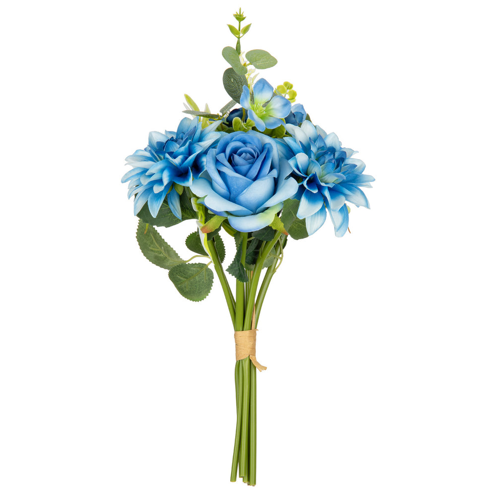 Hand Tied Rose Dahlia Bunch Blue image 0