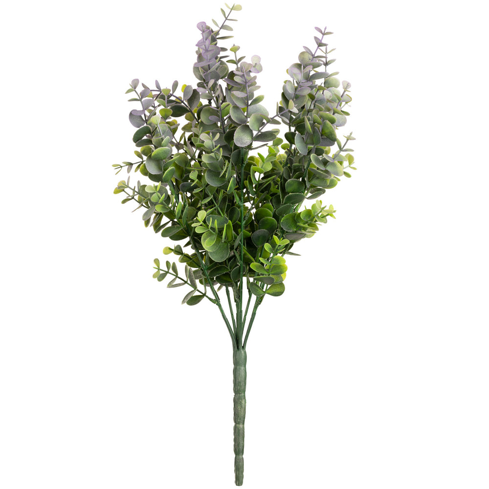 Plastic Eucalyptus Bush Large x 9 Green/Lavender image 0