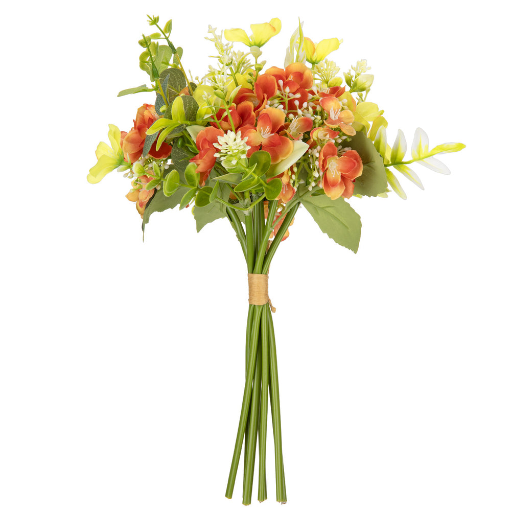 Hand Tied Hydrangea Bunch Orange image 0
