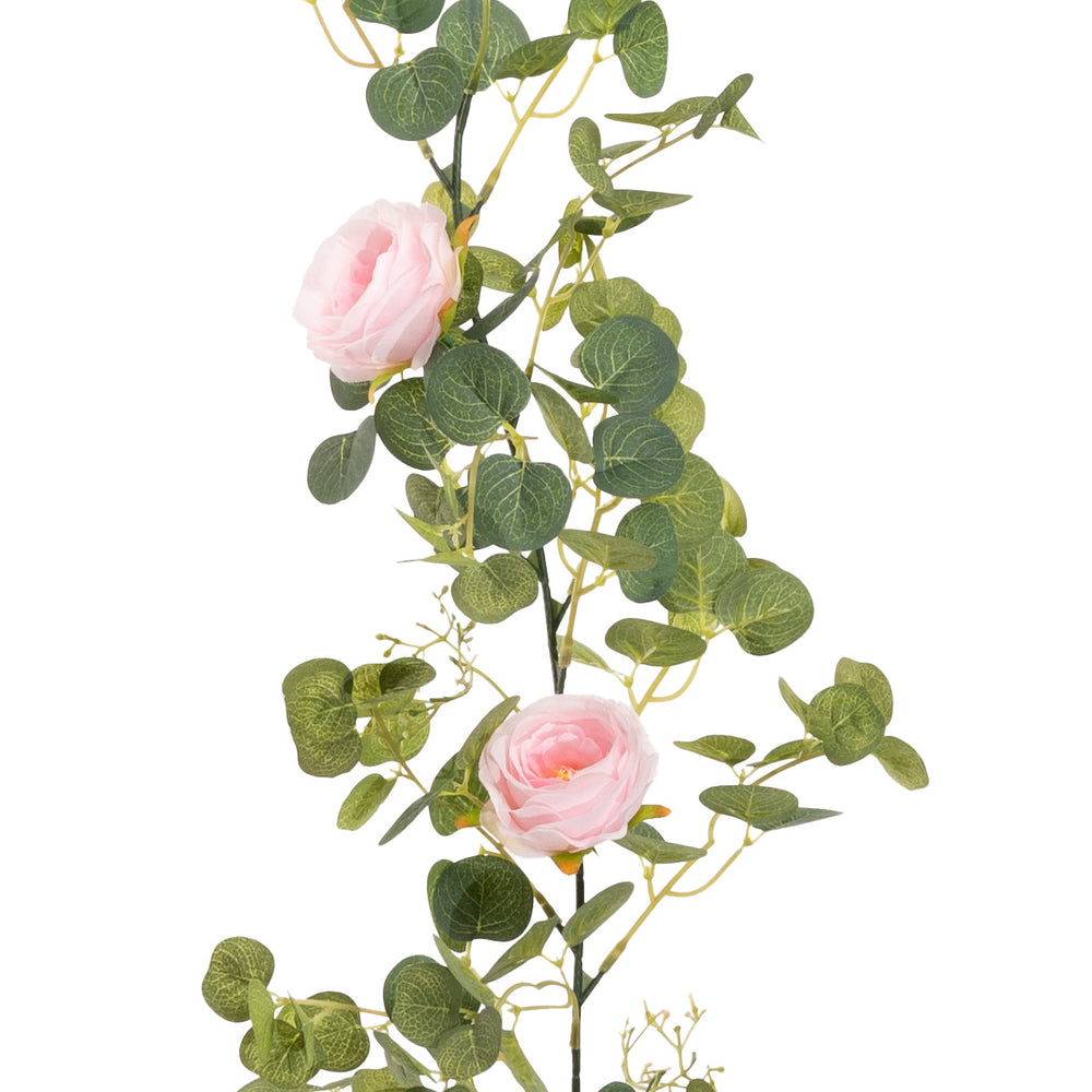 Eucalyptus Garland with Wild Rose Pink image 0