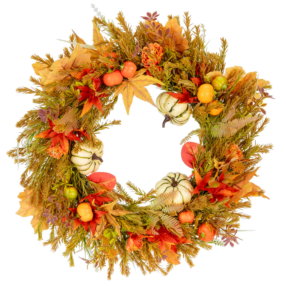 50cm Autumnal Pumpkin Wreath image 0