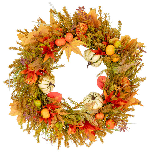 50cm Autumnal Pumpkin Wreath image 0