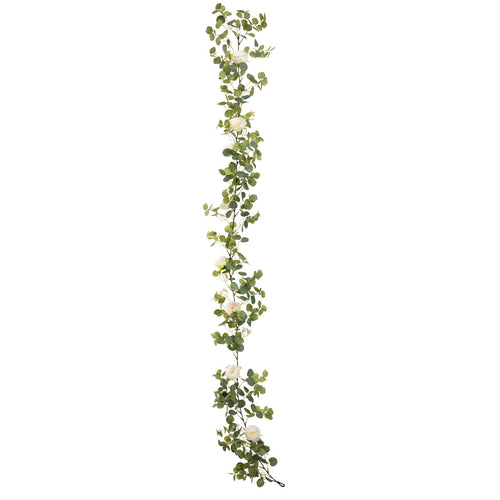 Eucalyptus Garland with Wild Rose White image 0