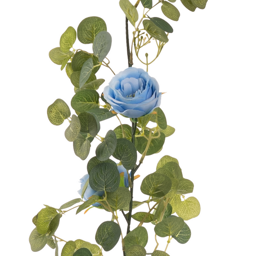 Eucalyptus Garland with Wild Rose Blue image 0
