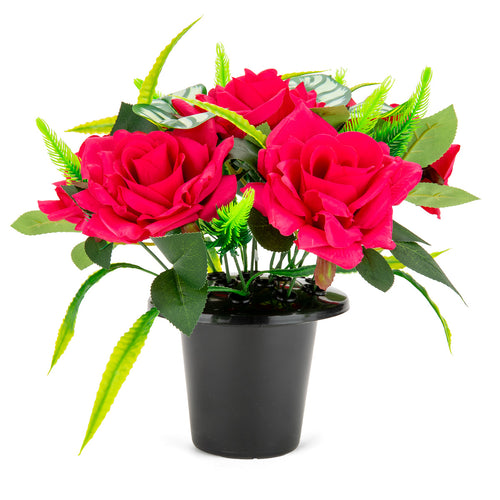 Grave Pot Roses and Thistles Hot Pink image 0