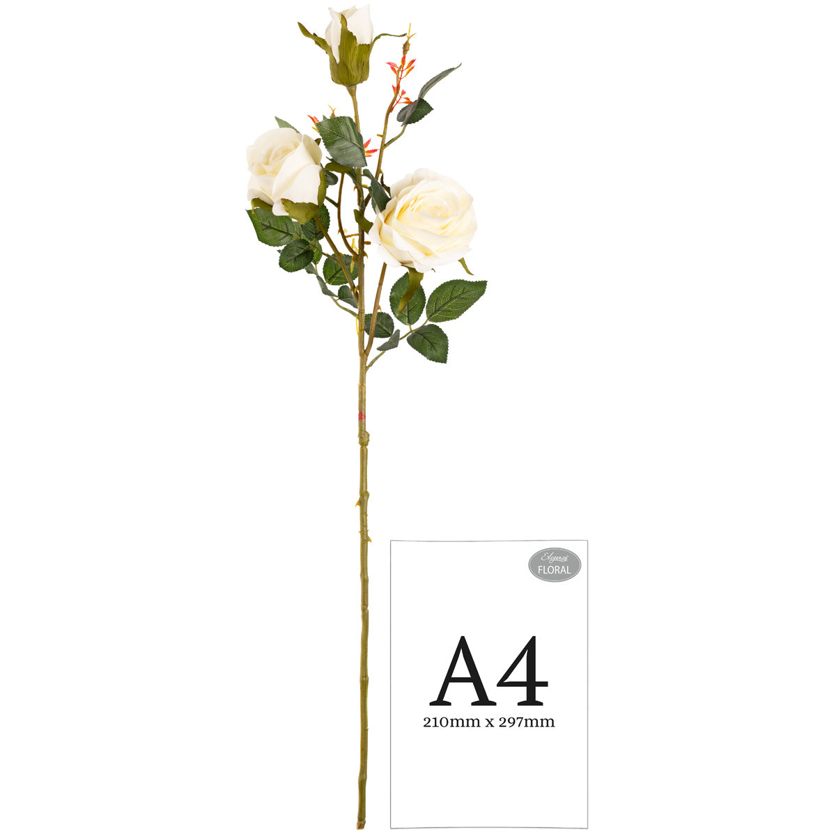 Large Charlotte Rose Spray x 3 Cream image 1