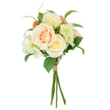 39cm Rose with Greenery Bouquet Light Pink/Cream image 1