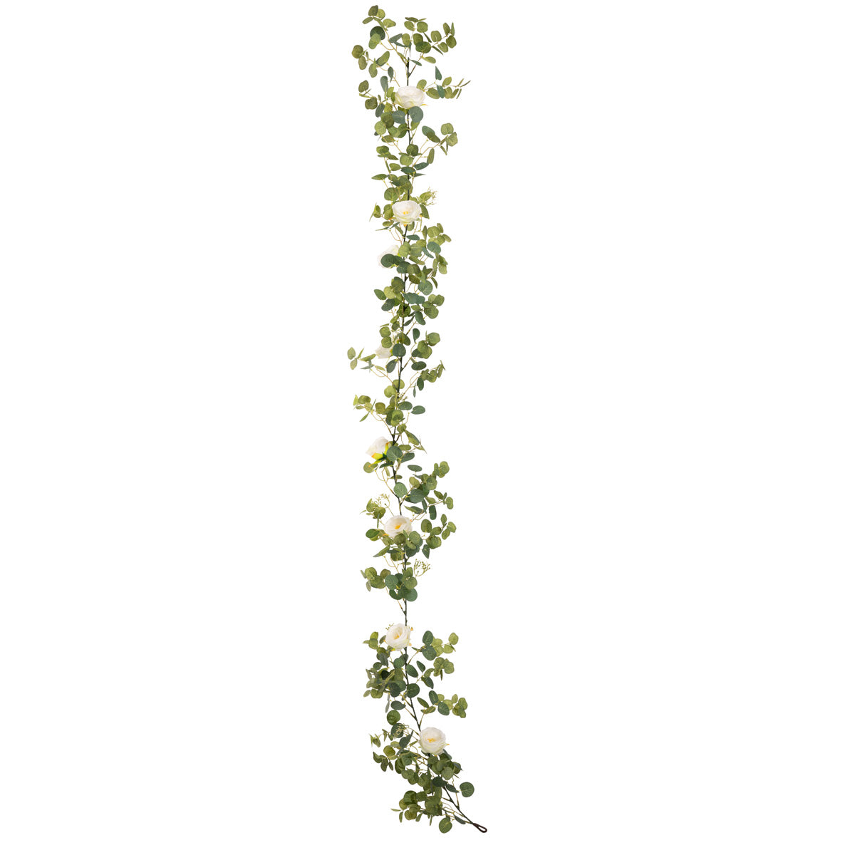 Eucalyptus Garland with Wild Rose White image 1