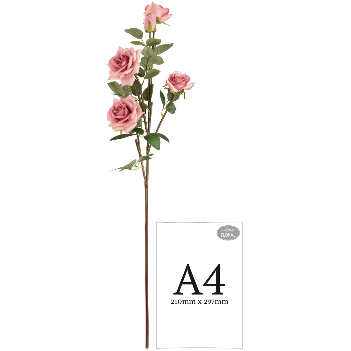 Large Diana Rose Spray x 5 Dusky Pink image 2