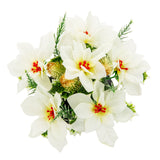 Grave Pot White Poinsettia, Holly and Pine image 1