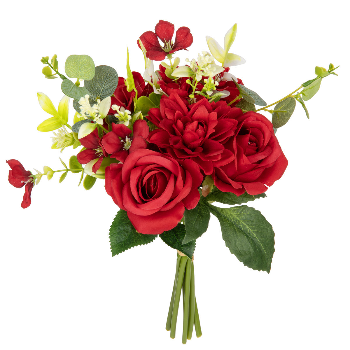 Hand Tied Rose Dahlia Bunch Red image 1