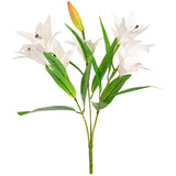 Lily Bush x 7 Flowers, 1 Bud & 9 Leaves White image 0