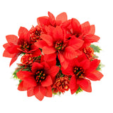 Grave Pot Red Poinsettia and Holly image 1