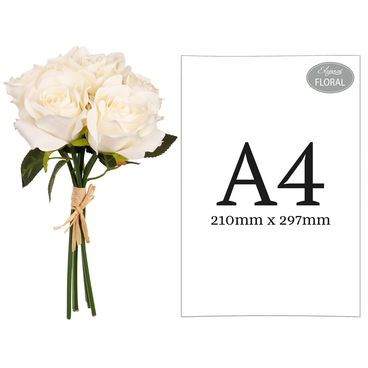 Eugenie Rose Bunch x 6 White image 1