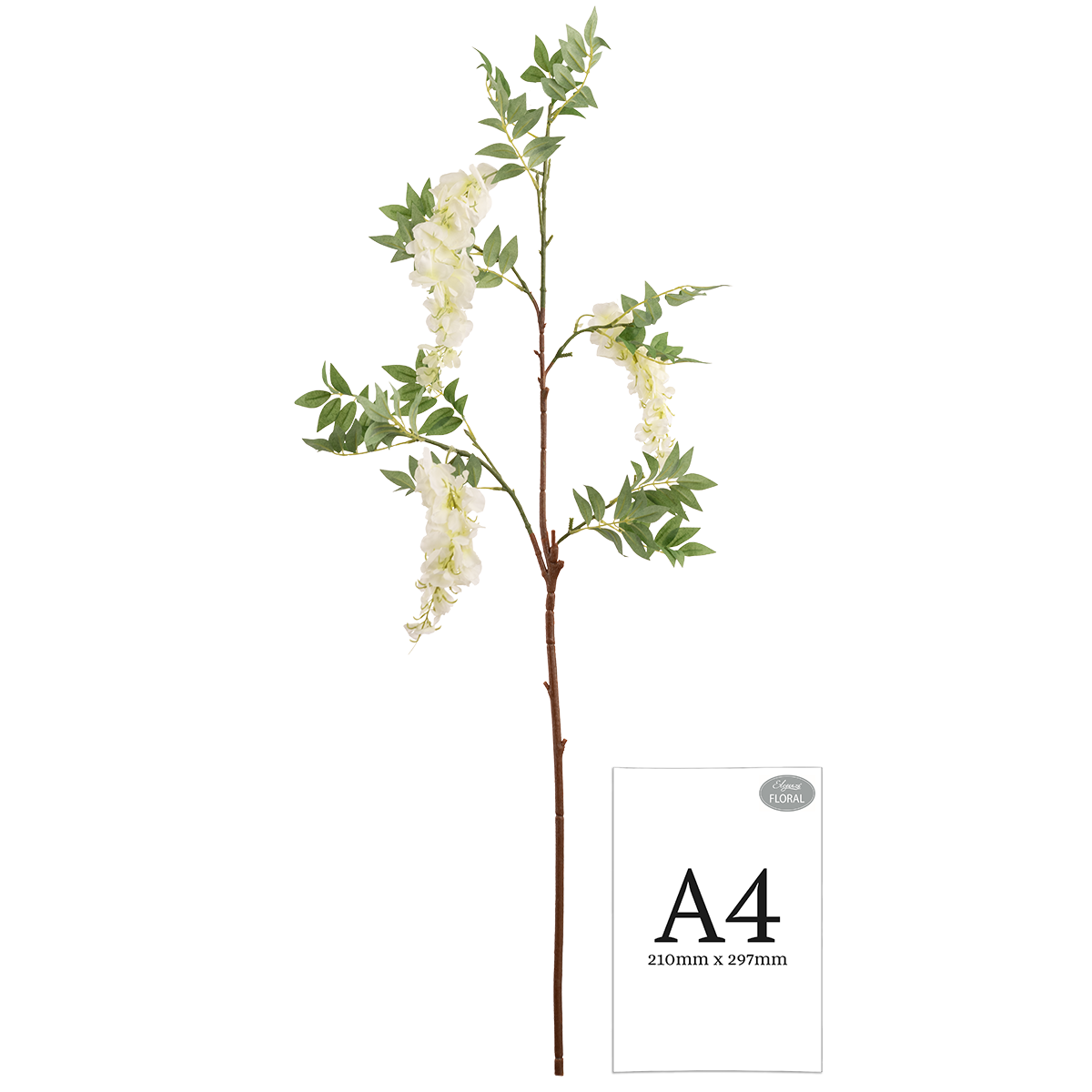 Wisteria Spray x 3 Heads White image 1