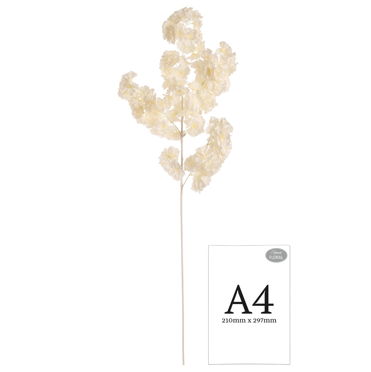 Blossom Spray with White Stem Milk White image 1