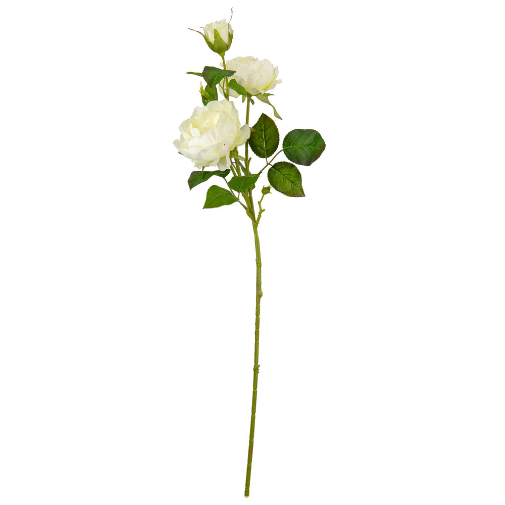 70cm Rose Spray x 3 White image 0