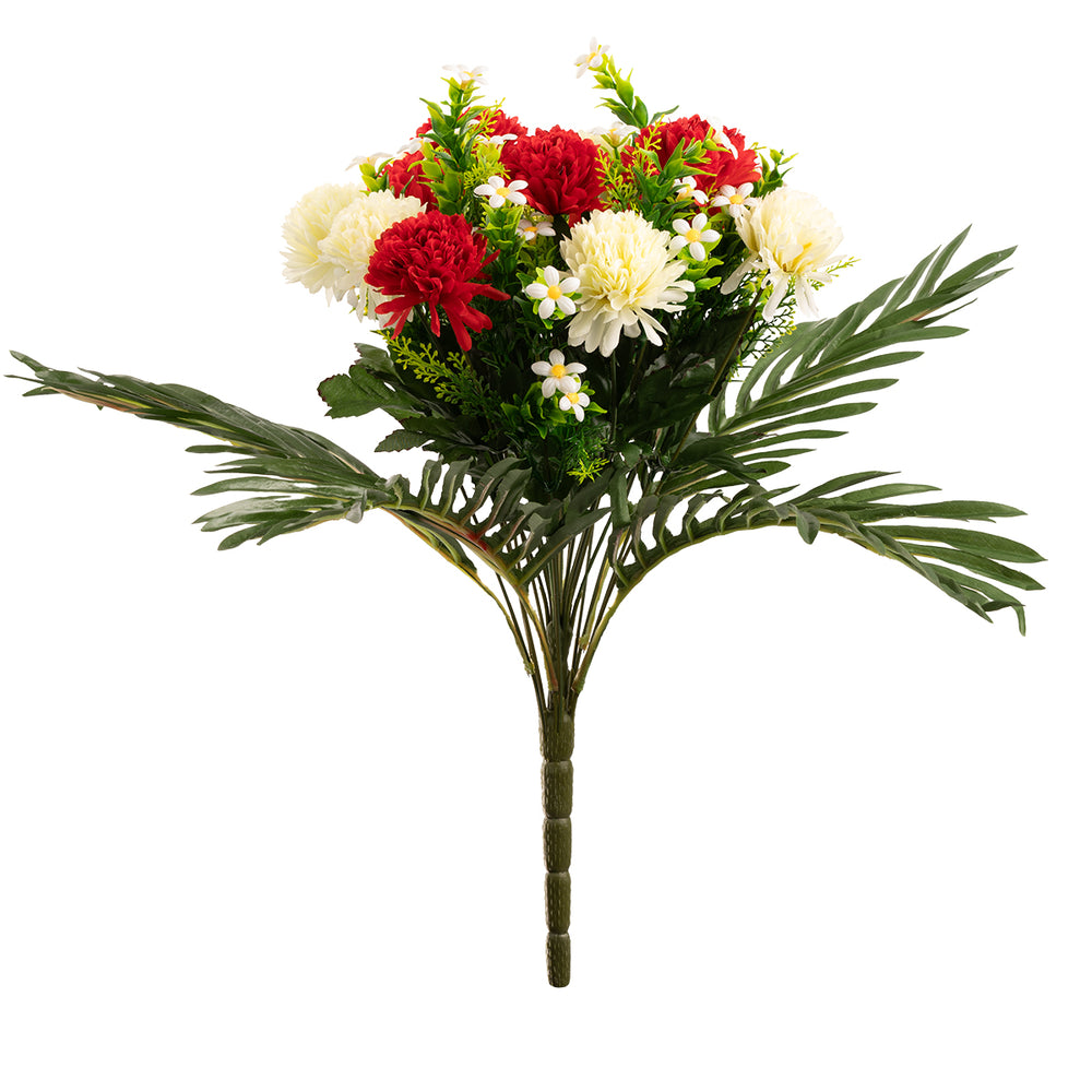 Chrysanthemum and Daisy Bush 47cm Red/Cream image 0