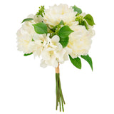 38cm Peony Hydrangea with Greenery Bouquet Cream image 1