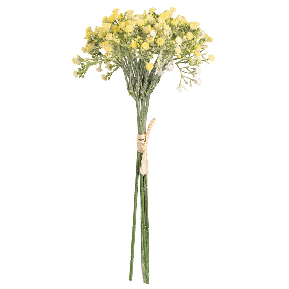 Mini Open Gypsophilia with Bud Bunch x 6 Pastel Yellow 31cm image 0