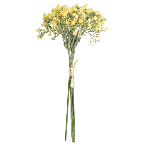 Mini Open Gypsophilia with Bud Bunch x 6 Pastel Yellow 31cm image 0