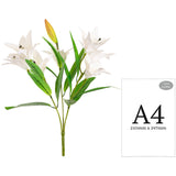 Lily Bush x 7 Flowers, 1 Bud & 9 Leaves White image 1