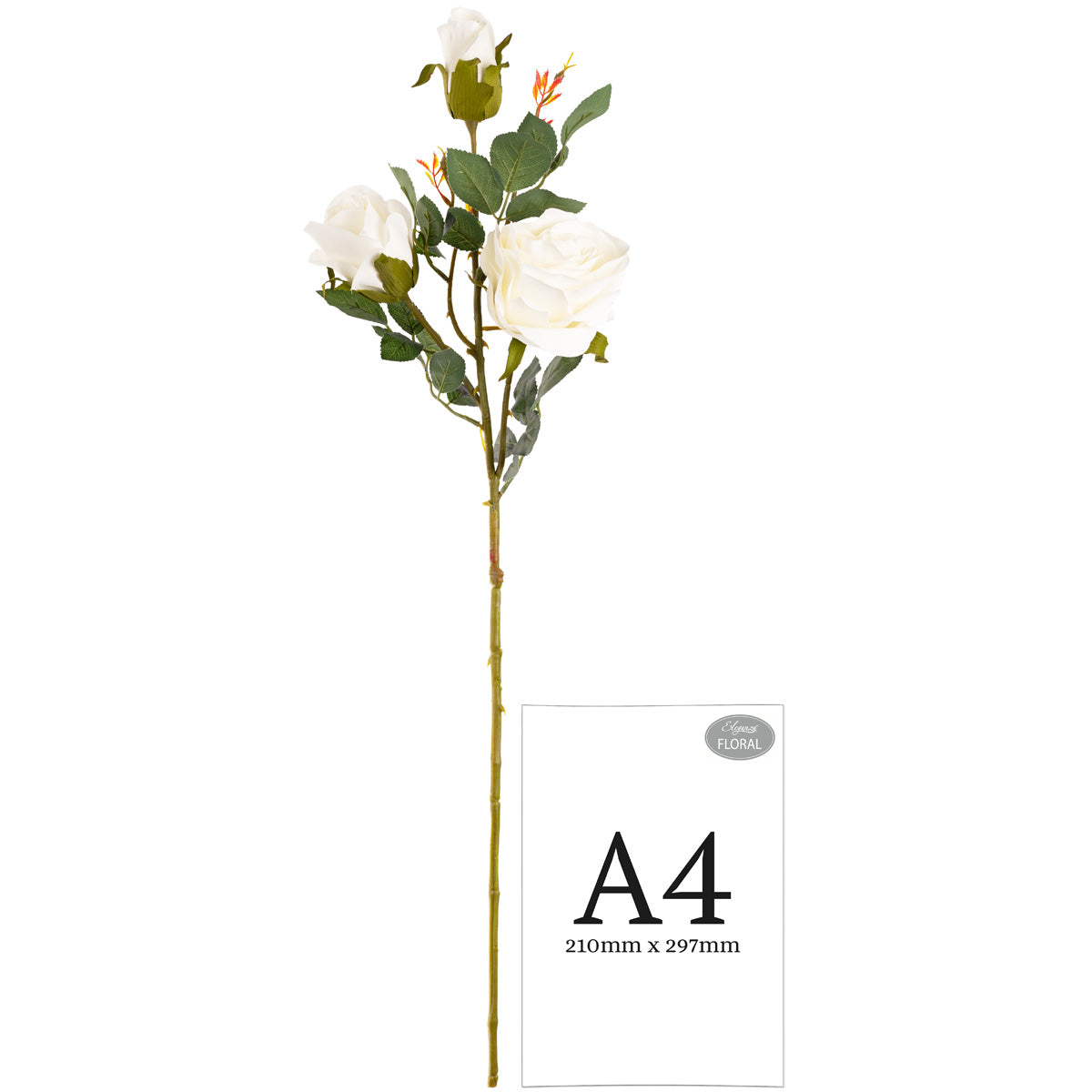 Large Charlotte Rose Spray x 3 White image 1