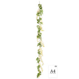 Wisteria Garland 1.8m 3 Large 6 Small 34 Leaves White image 1