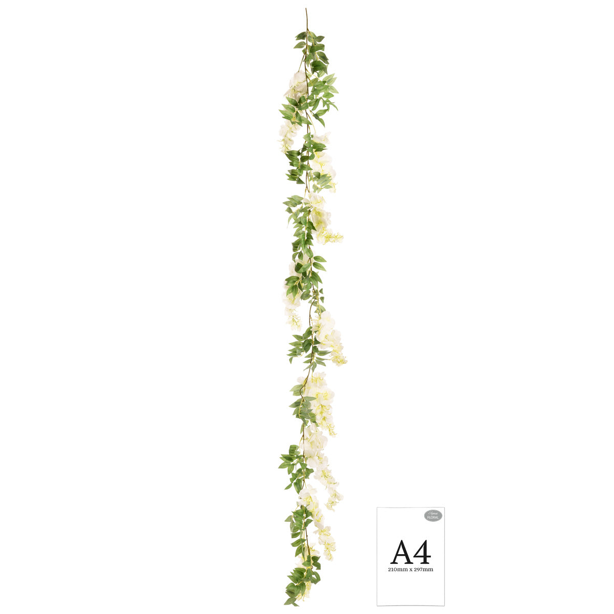 Wisteria Garland 1.8m 3 Large 6 Small 34 Leaves White image 1