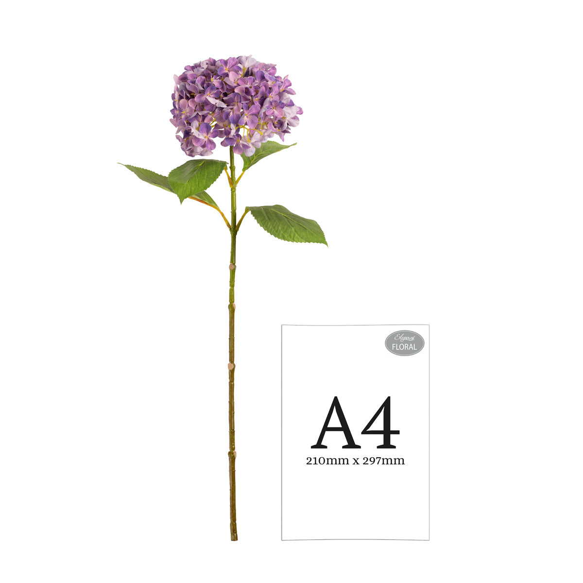 Hydrangea Stem Lavender (19cm Head 66cm Stem) image 2