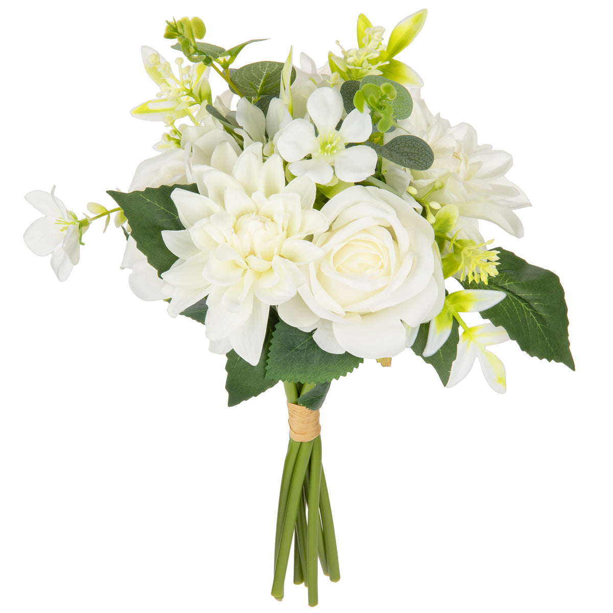 Hand Tied Rose Dahlia Bunch White image 1