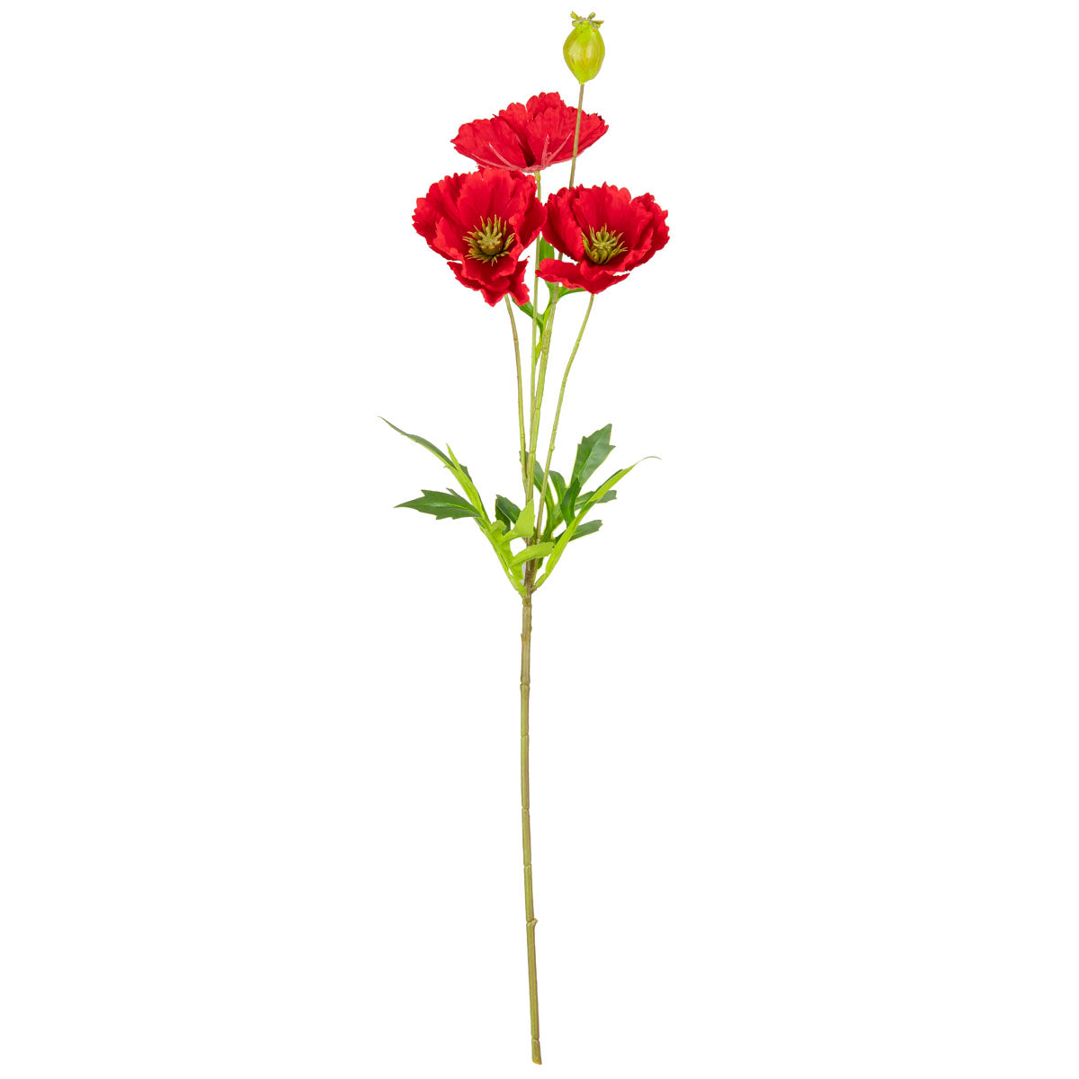 Small Poppy Spray Dark Red