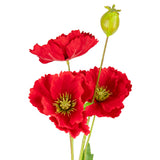 Small Poppy Spray Dark Red