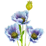 Small Poppy Spray Light Blue/Purple