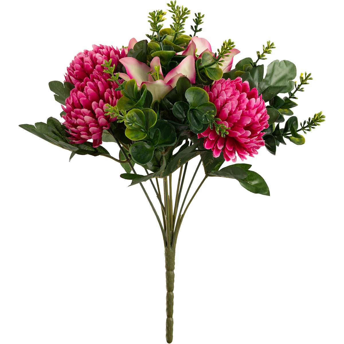 Chrysanth, Lily and Eucalyptus 33cm Bush Fuchsia image 0
