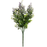 Plastic Eucalyptus Bush Large x 9 Green/Lavender image 0