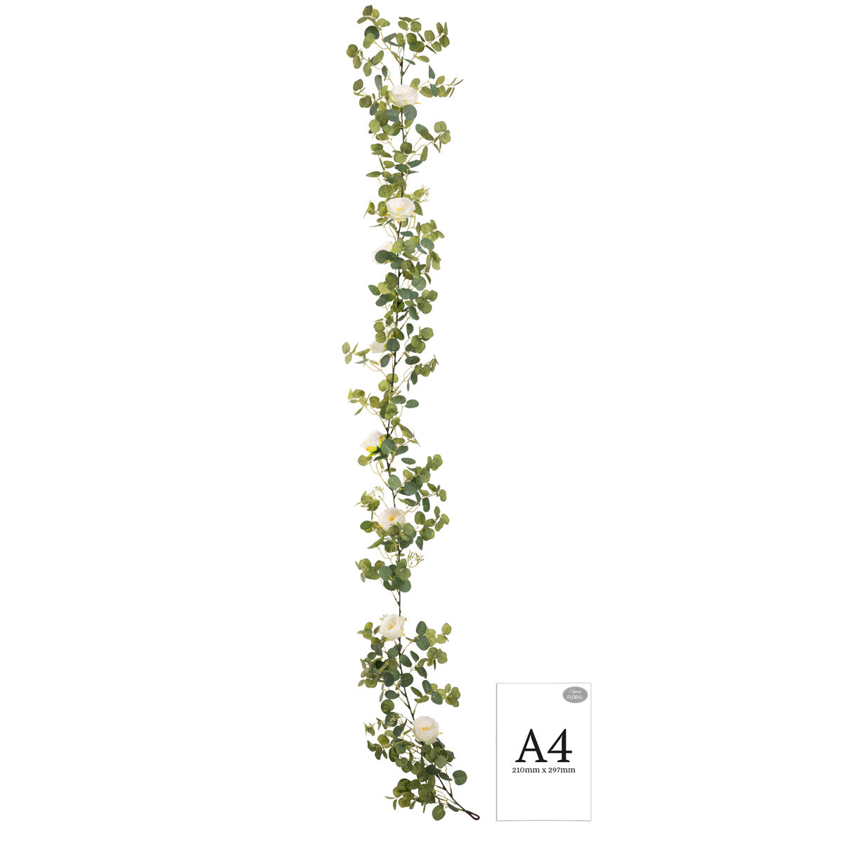 Eucalyptus Garland with Wild Rose White image 2