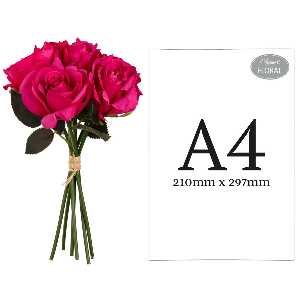 Eugenie Rose Bunch x 6 Dark Pink image 1