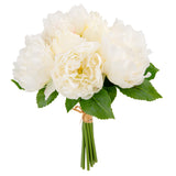 36cm Peony Bouquet x 10 heads Cream image 1