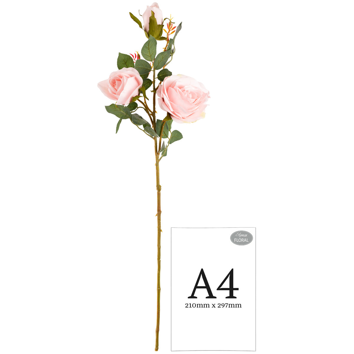 Large Charlotte Rose Spray x 3 Soft Pink image 1