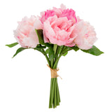 36cm Peony Bouquet x 10 heads Mid Pink image 0