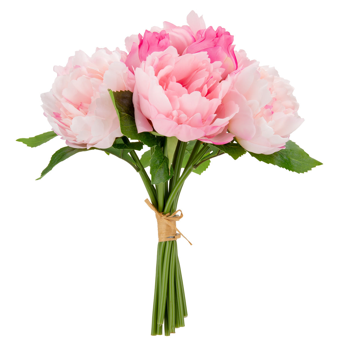 36cm Peony Bouquet x 10 heads Mid Pink image 0