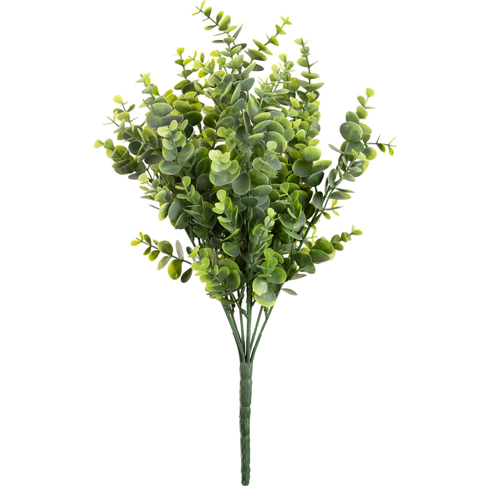 Plastic Eucalyptus Bush Large x 9 Olive Green image 0