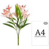 Lily Bush x 7 Flowers, 1 Bud & 9 Leaves Light Pink image 2