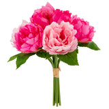 36cm Peony Bouquet x 10 heads Dark Pink image 0