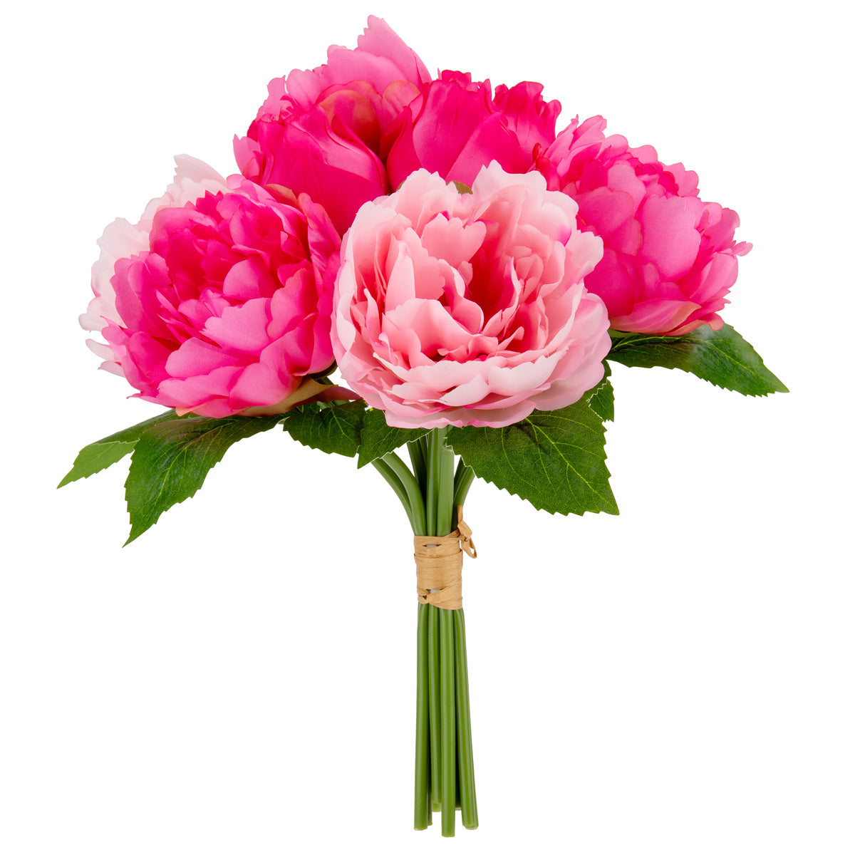 36cm Peony Bouquet x 10 heads Dark Pink image 0