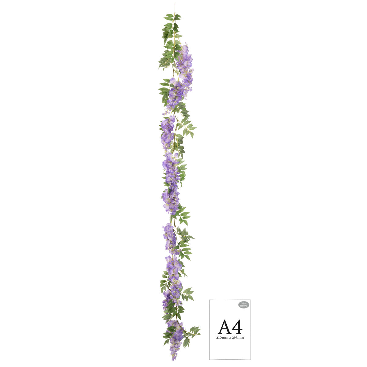 Wisteria Garland 1.8m 3 Large 6 Small 34 Leaves Violet image 1