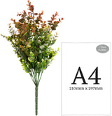 Plastic Eucalyptus Bush Large x 9 Green/Red image 1