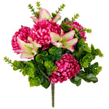 Chrysanth, Lily and Eucalyptus 33cm Bush Fuchsia image 1